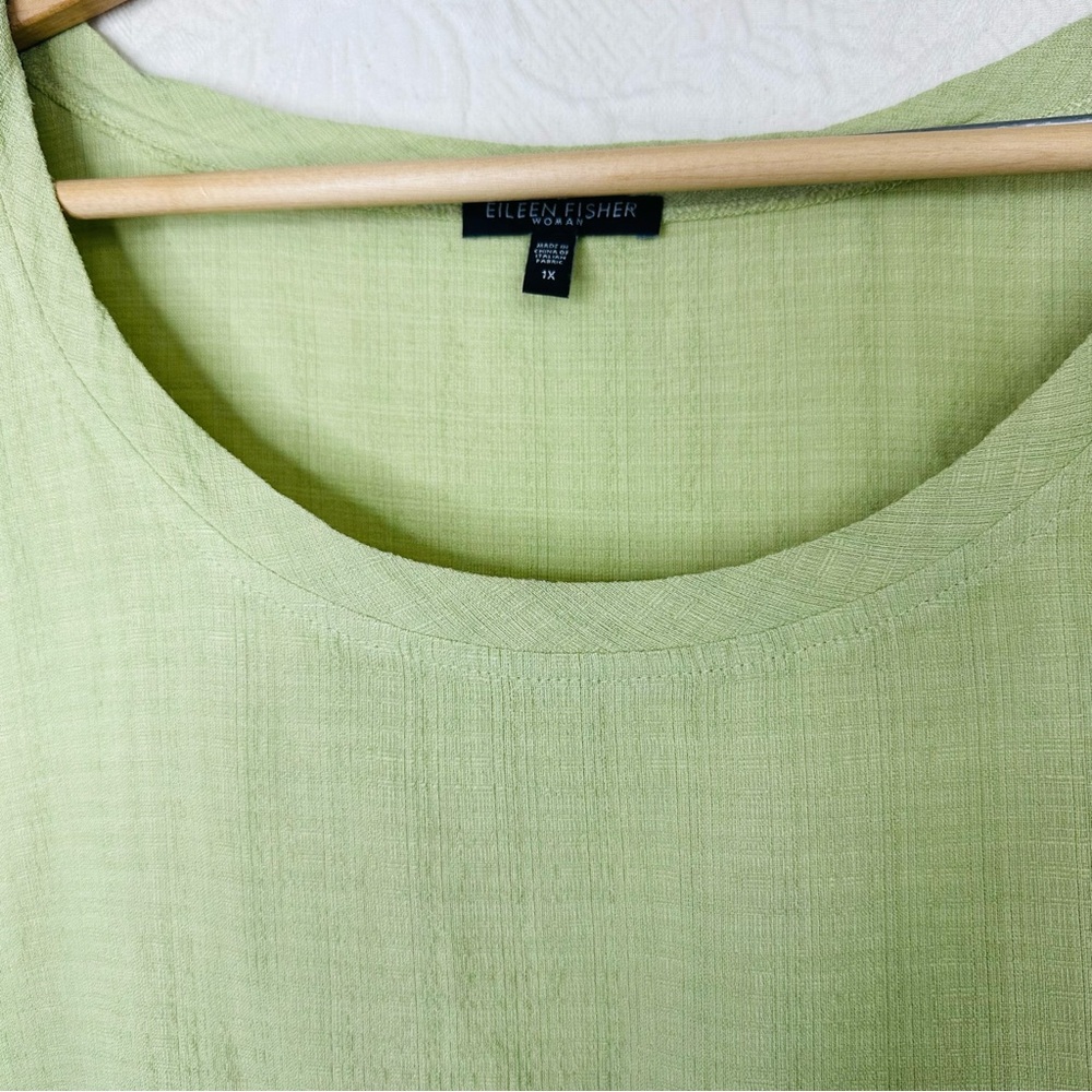 Eileen Fisher Linen Viscose Short Sleeve Top - Picture 6 of 12